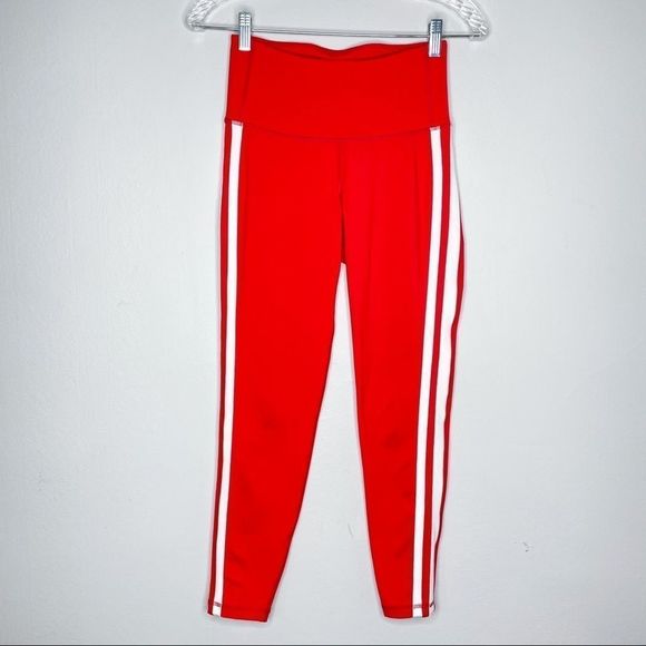 Old Navy Active red leggings white stripes - Picture 1 of 9